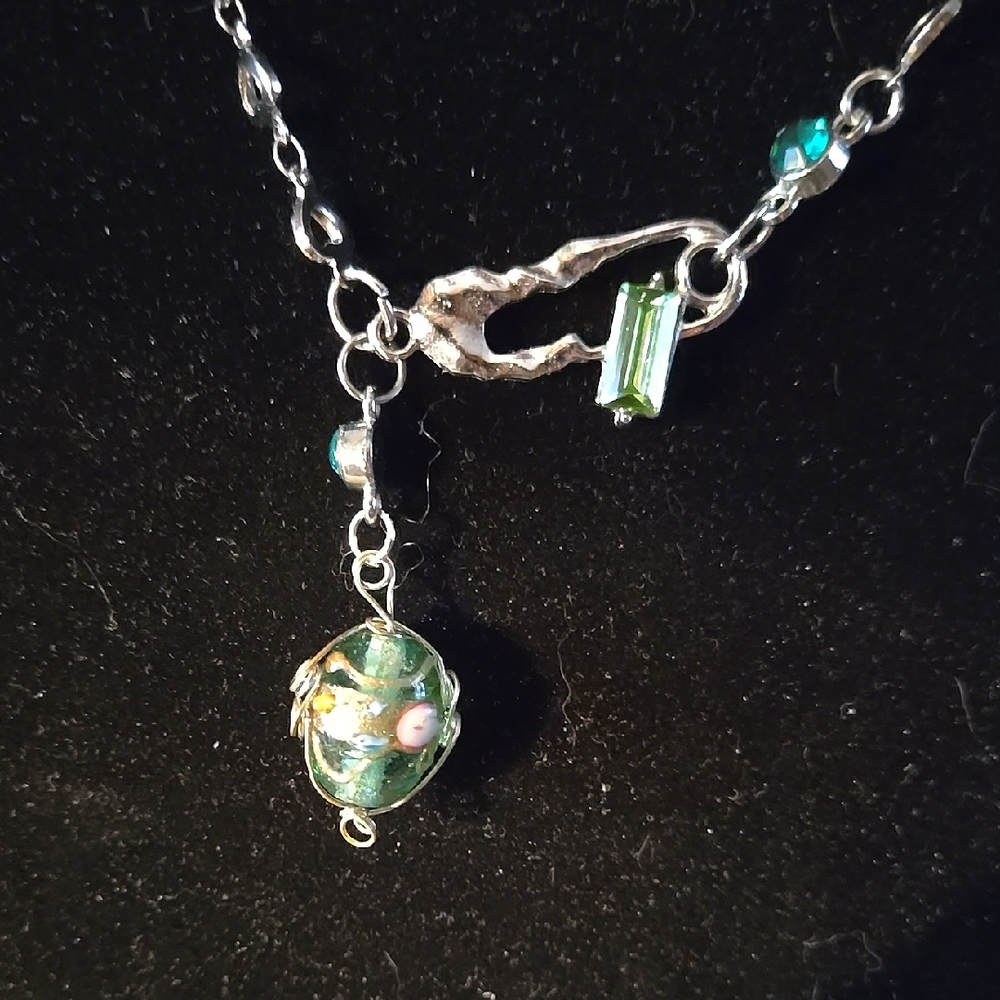 Elegant Silver Chain Necklace with Charms